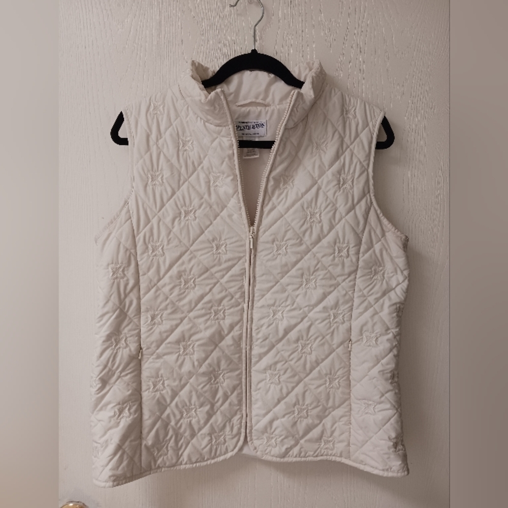 Ladies Pendleton Quilted Vest Ivory Sz Large